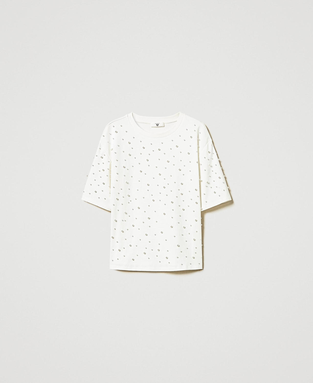 Scee by twin set T-shirt con perle