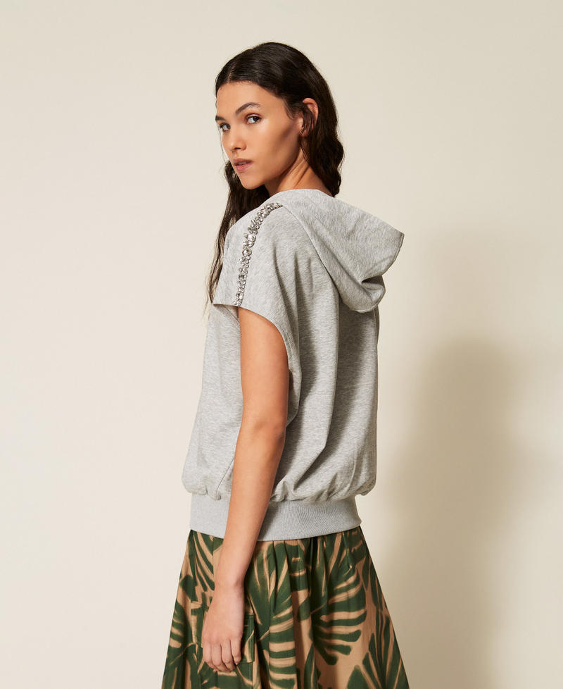 Bluza z kaboszonami Jasnoszary Melanż Kobieta 261LL2BBB_12837_03