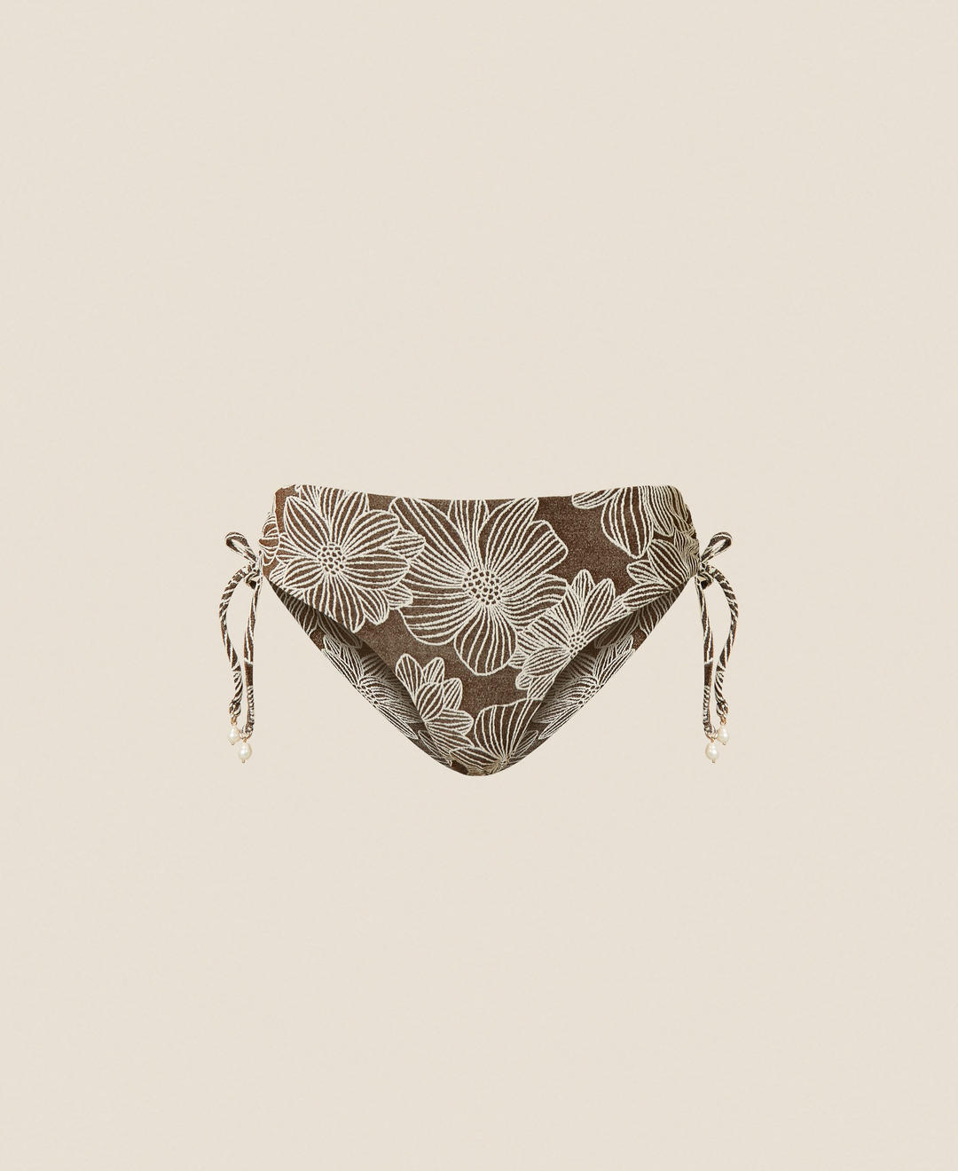 Slip de bain jacquard avec perles