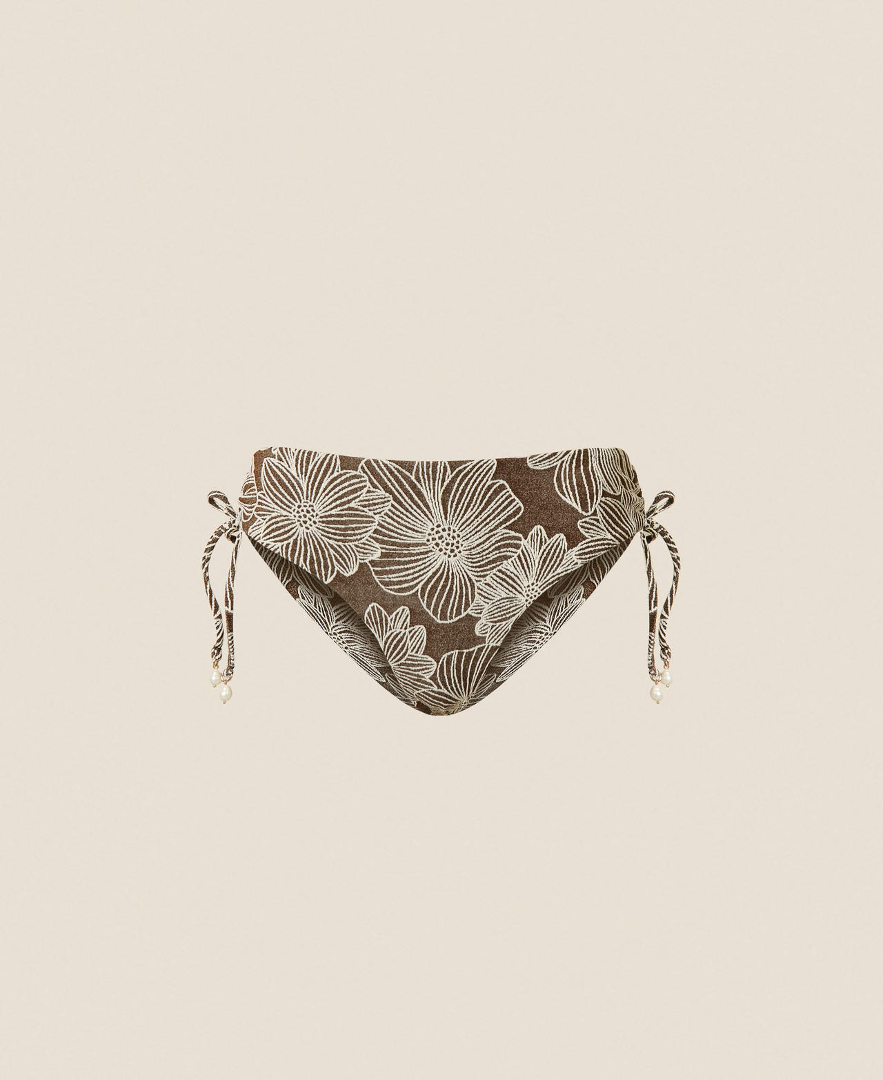 Slip de bain jacquard avec perles