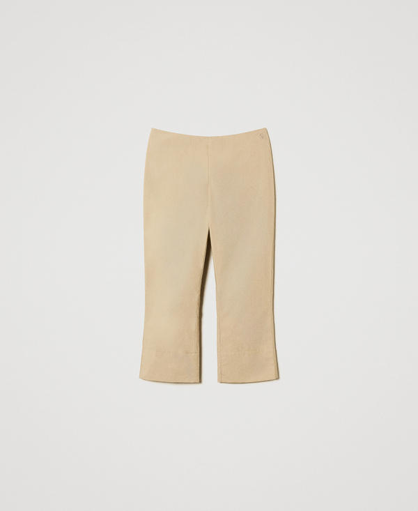 Pantaloni cropped in popeline