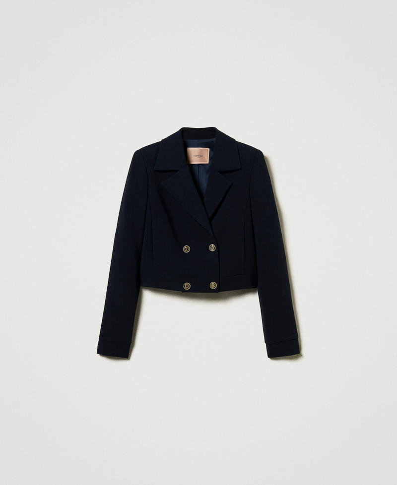 Crêpe cady cropped jacket Classic Blue Woman 242TT2100_11956_S0