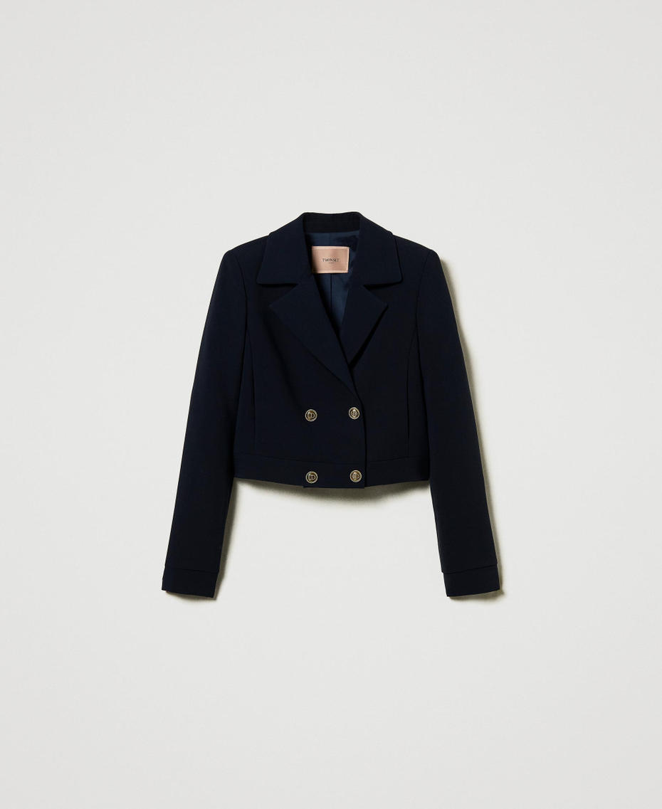 Crêpe cady cropped jacket Classic Blue Woman 242TT2100_11956_S0