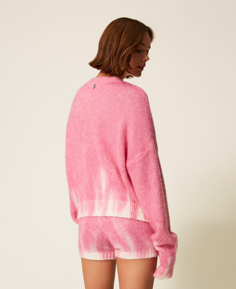 Maglia MYFO in misto lana con stampa Rosa Fluo / Drama Donna 252AQ3061_13034_03