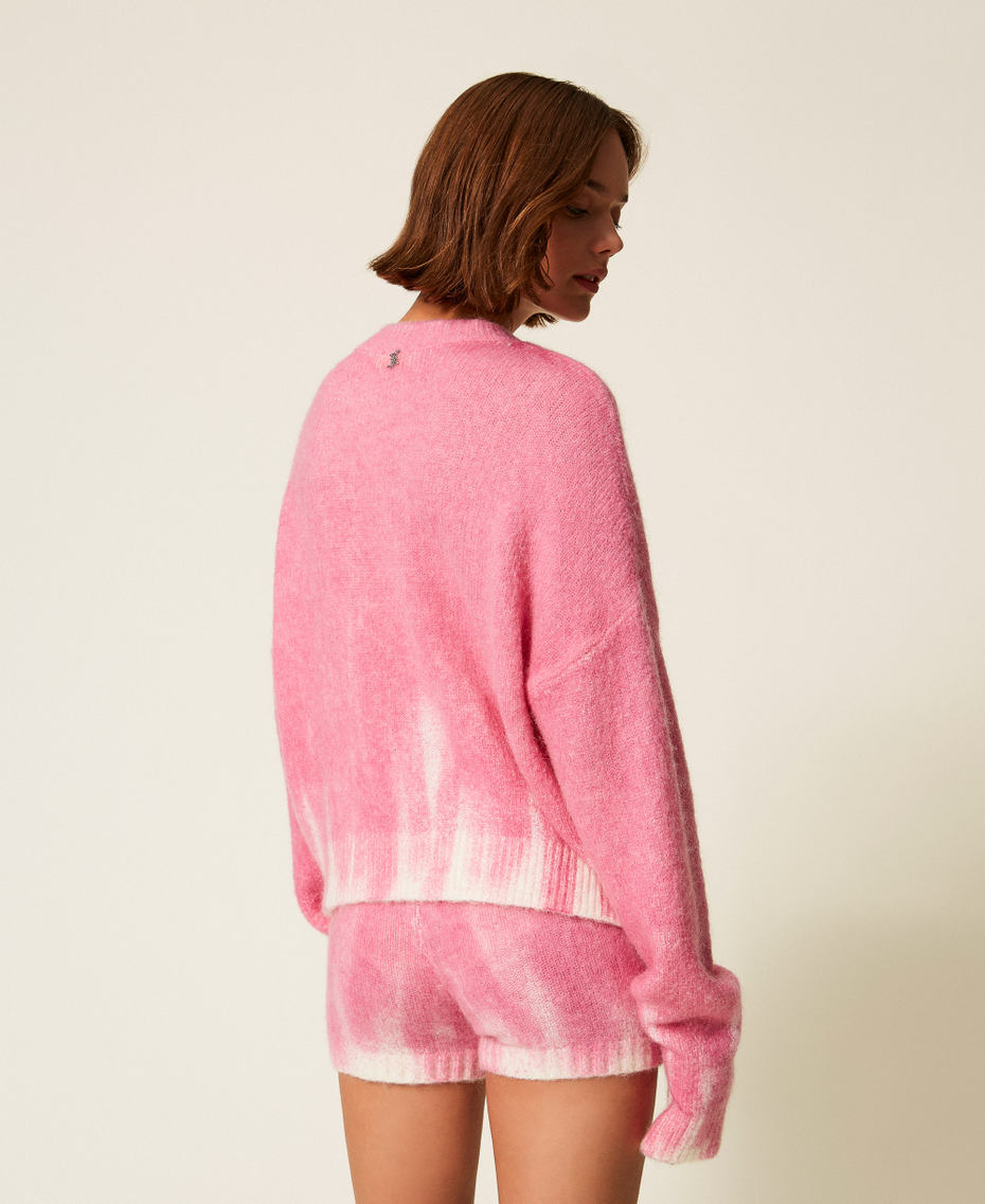 Maglia MYFO in misto lana con stampa Rosa Fluo / Drama Donna 252AQ3061_13034_03