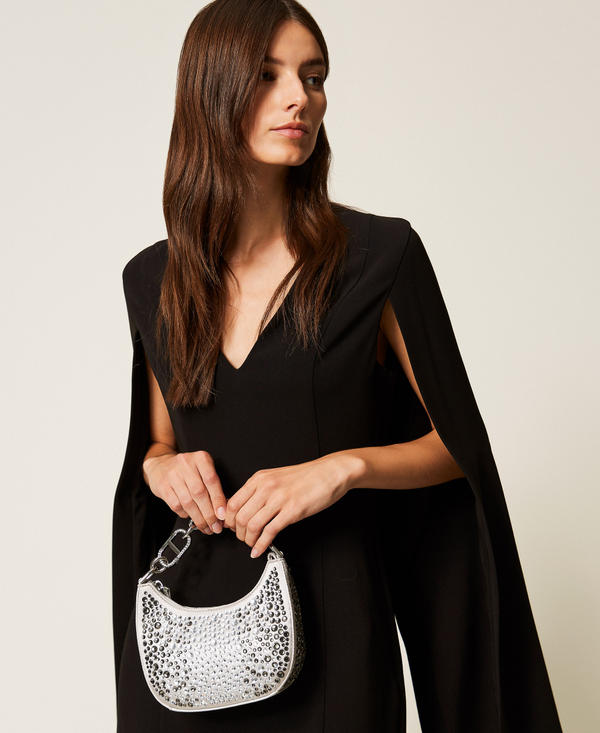 'Croissant' bag with rhinestones