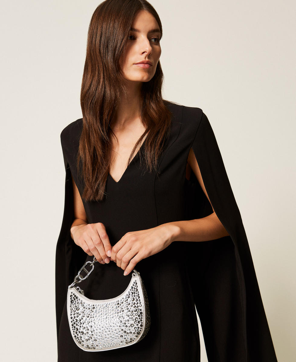 'Croissant' bag with rhinestones