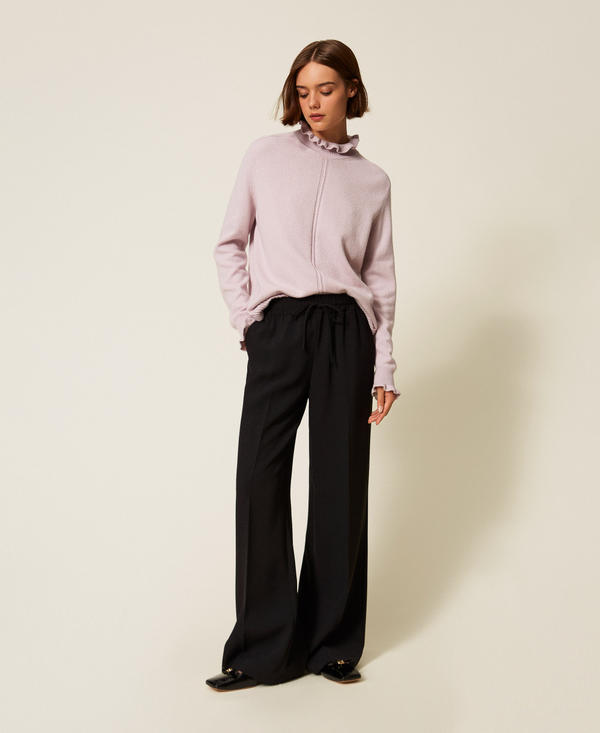 Широкие брюки из крепа на кулиске