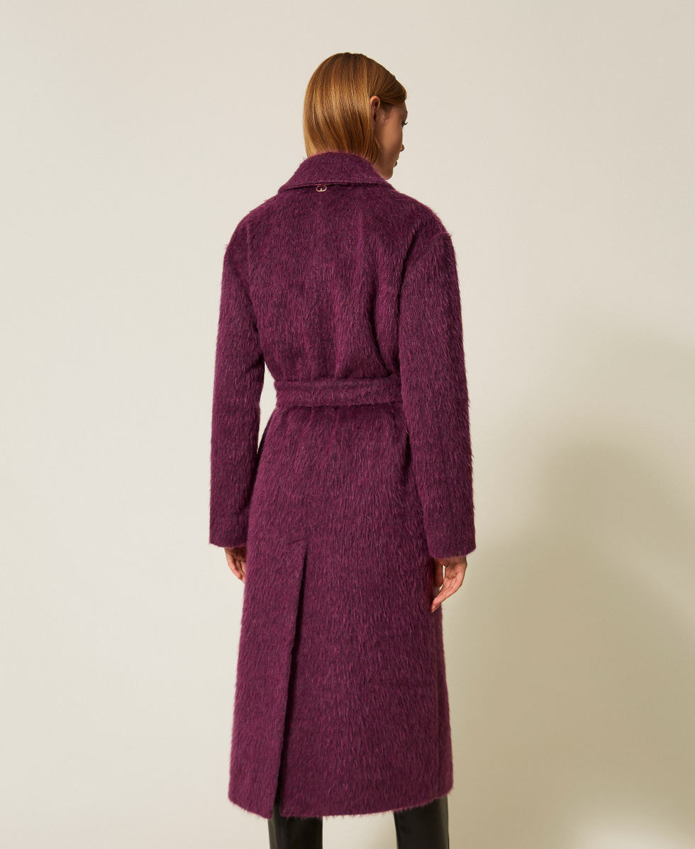 Double-breasted wool blend coat Purple Eden Woman 252TT2221_12635_04