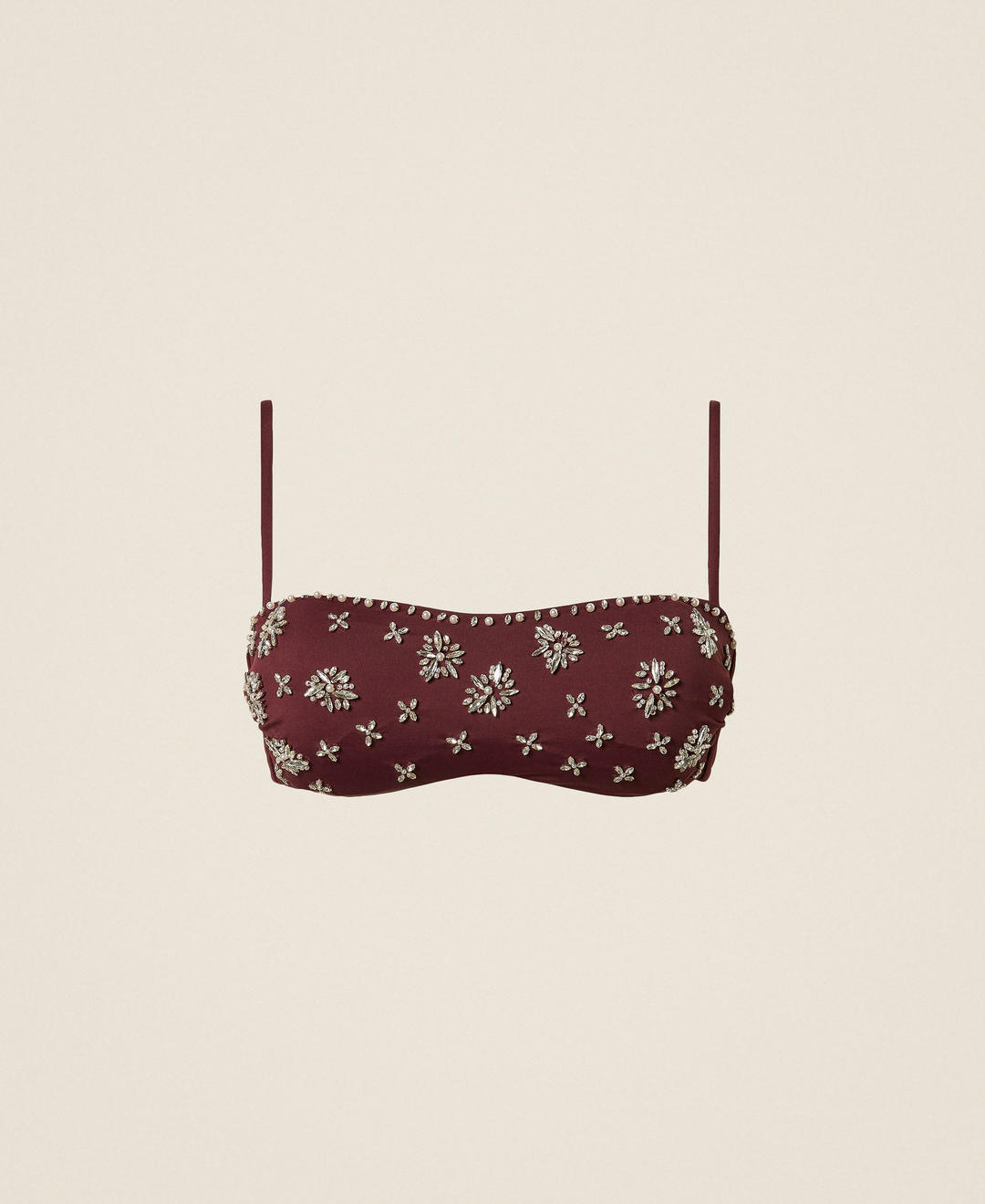 Haut de maillot de bain bandeau avec broderie