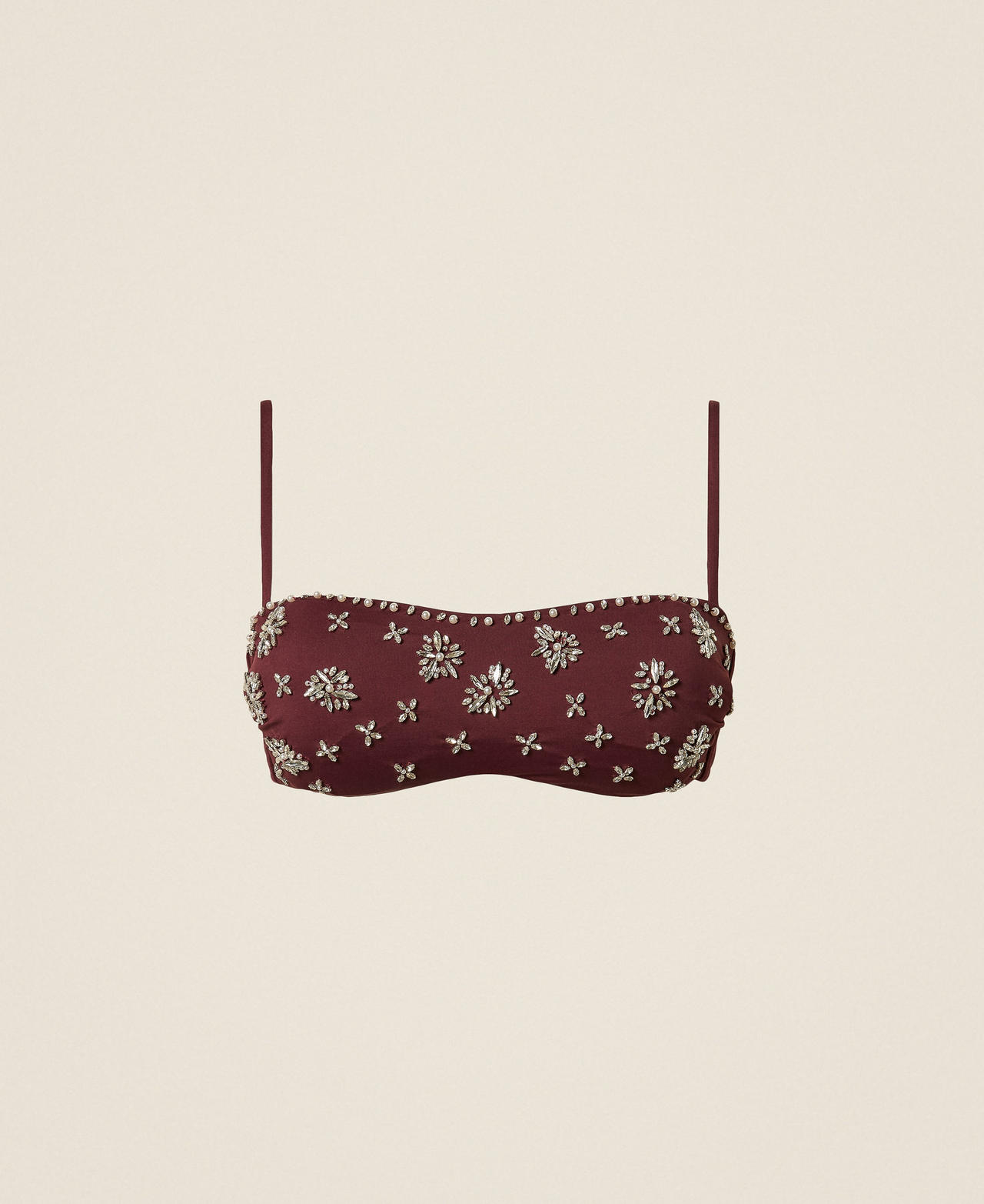 Haut de maillot de bain bandeau avec broderie