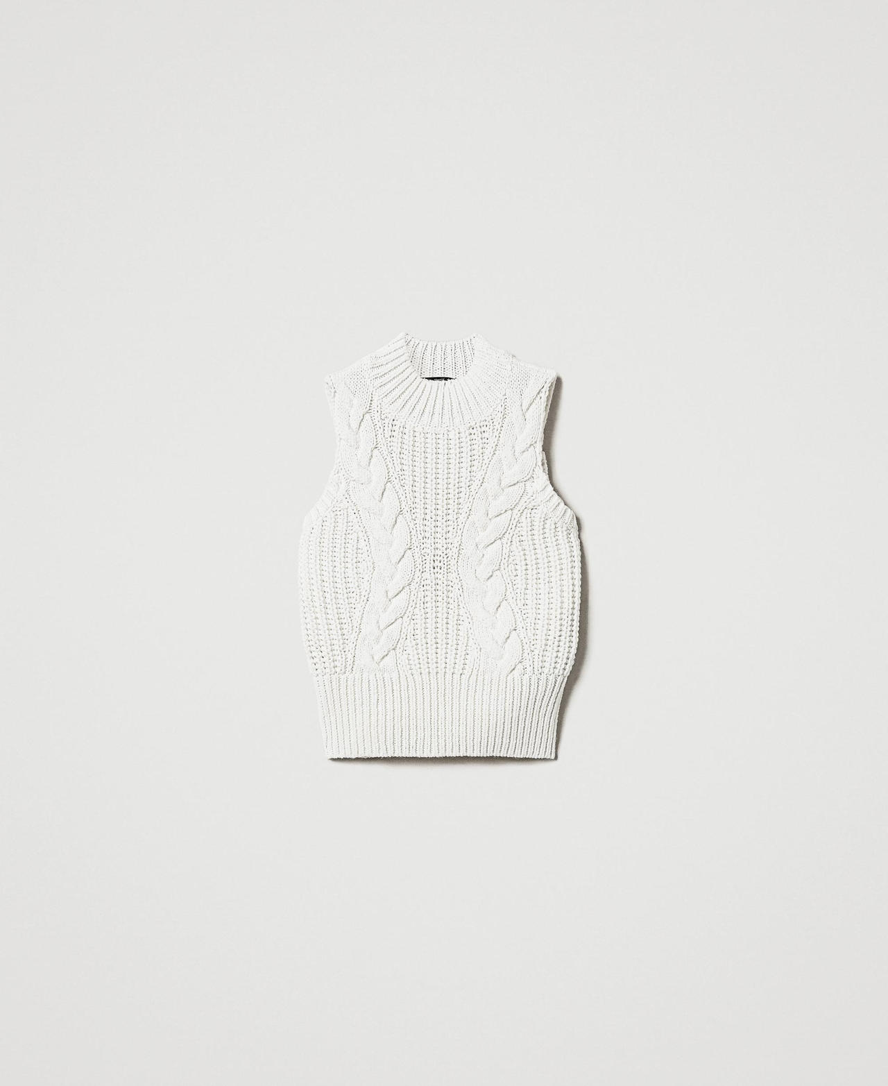 Scee by twin set Top in maglia con coste e trecce