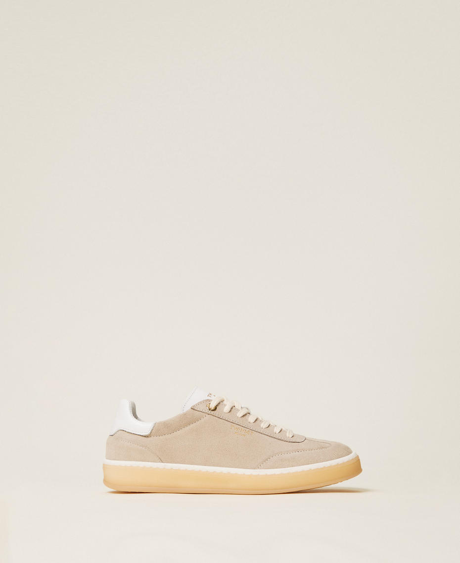 Suede trainers "Parchment" Beige Woman 252TCP026_07222_01