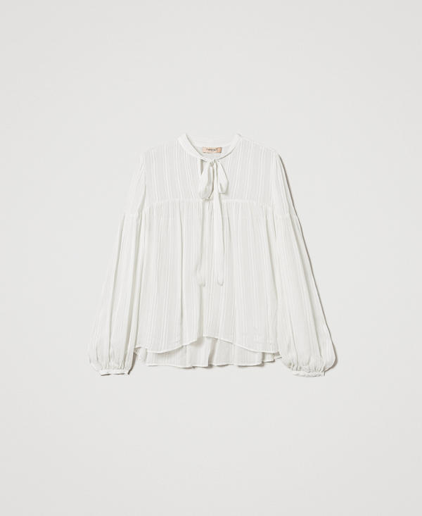 Striped jacquard blouse