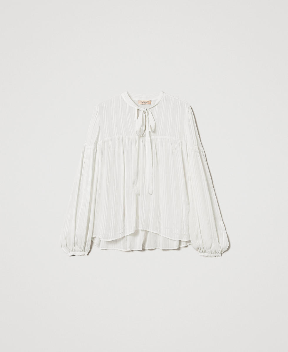 Jacquardbluse mit Streifen