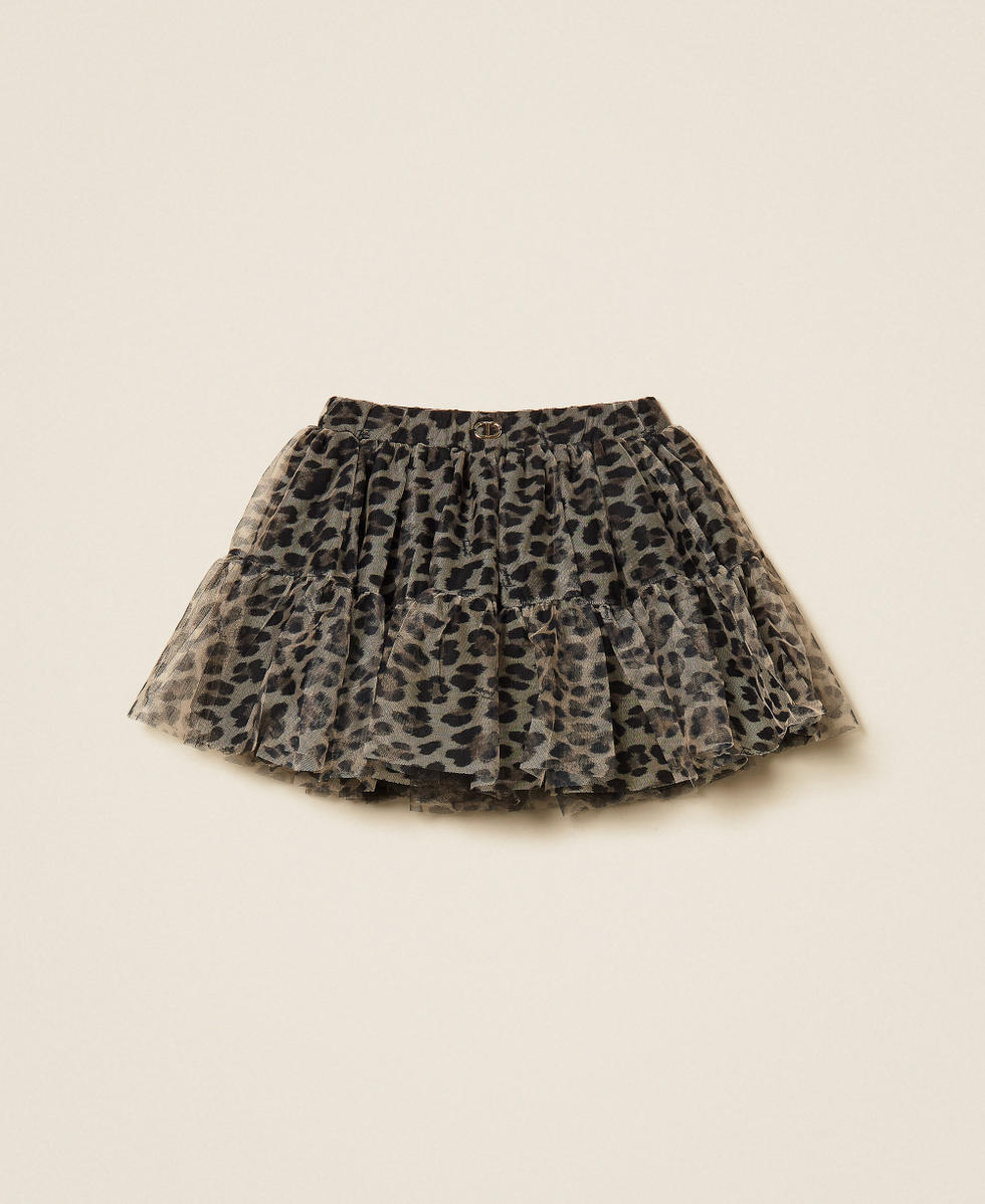 Jupe courte pour fille en tulle animalier