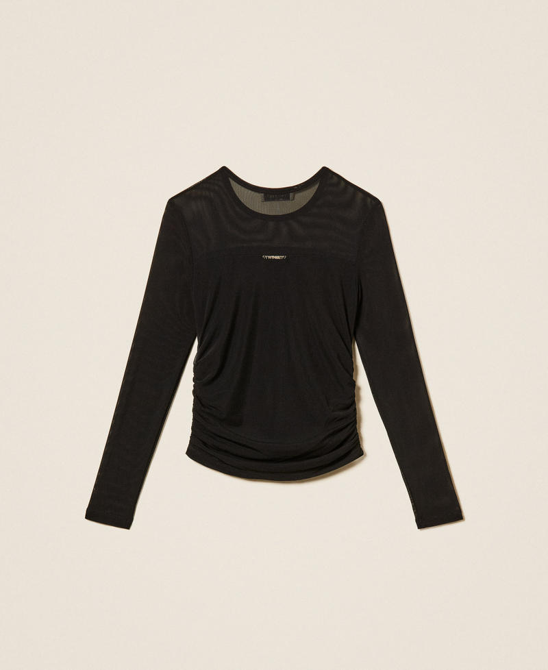 T-shirt en tulle avec fronce