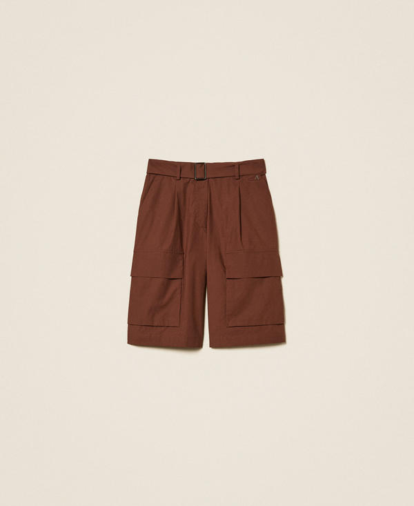 Bermuda cargo en popeline recycl&eacute;e