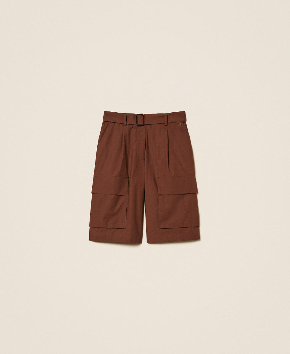 Recycled poplin cargo Bermuda shorts