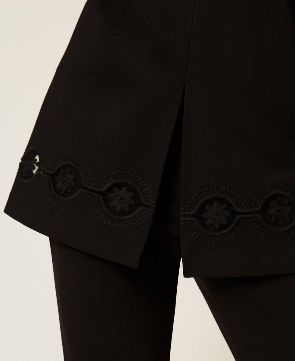Tunic with floral embroidery Black Woman 252TP2103_00006_04