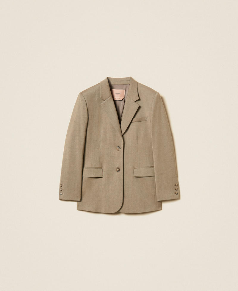 Blazer aus mattem Satin Kitt Frau 262TT2222_00369_S0
