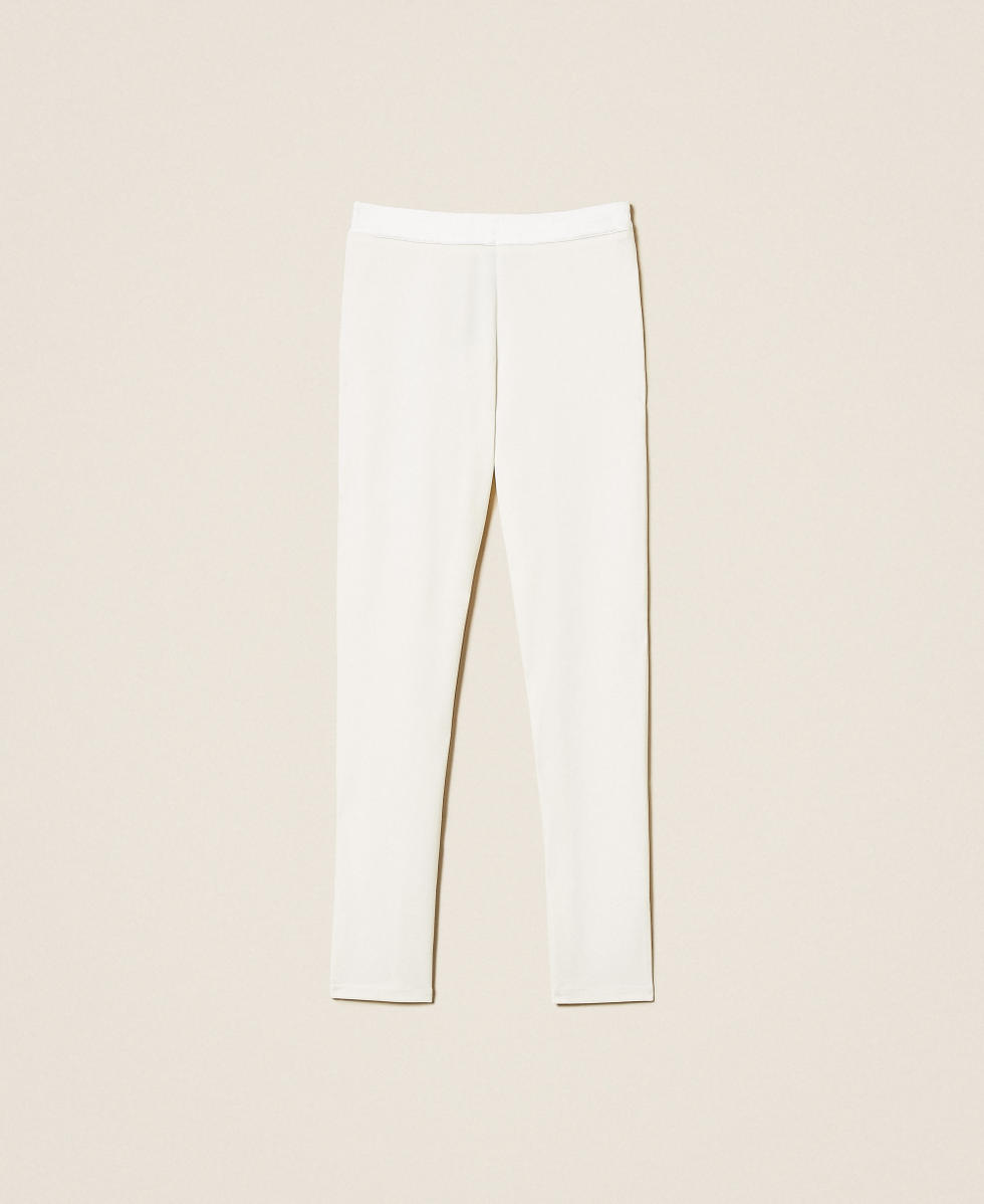 Skinny trousers with satin details