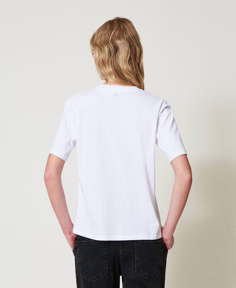 T-shirt regular avec imprimé Blanc "Papers" Femme 251AP2190_00840_02