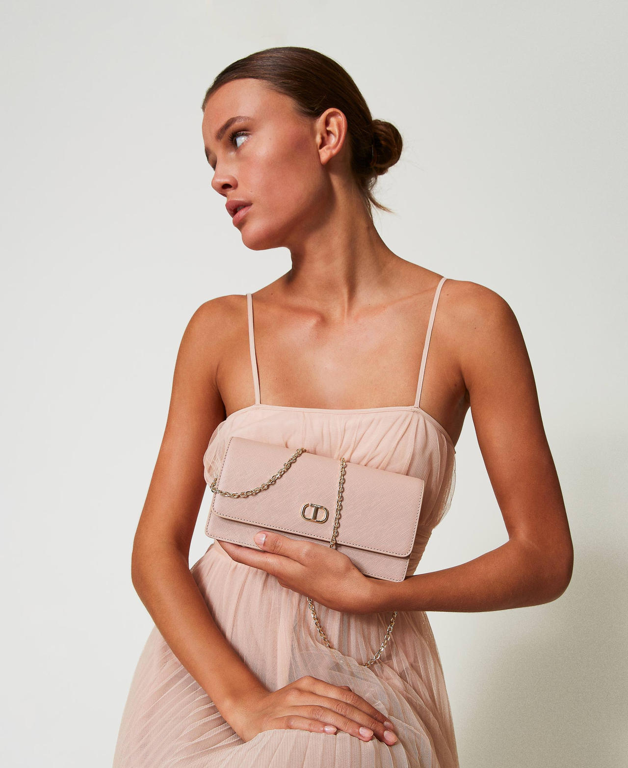 Scee by twin set Mini borsa a tracolla con Oval T