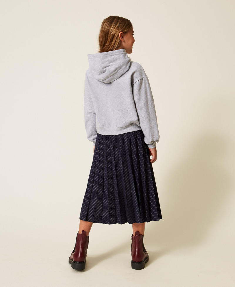 Pinstripe midi wrap-around skirt Classic Blue/Off White Stripe Girl 252GJ2043_12713_03