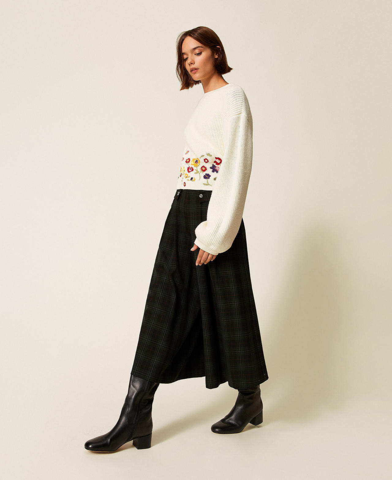 Tartan trouser skirt Daily Tartan Green Woman 252AT2131_12451_01