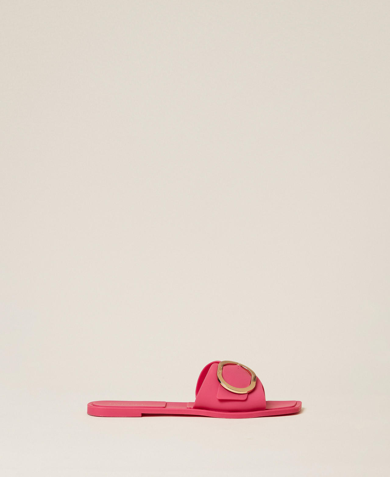 Sandales slides avec boucle siglée