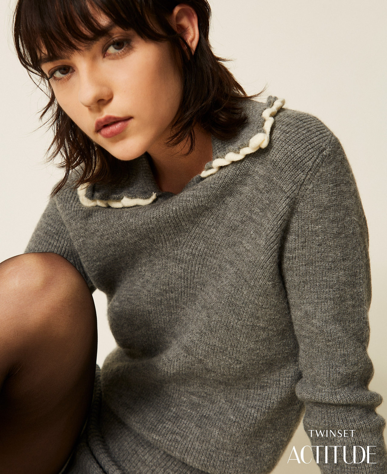 Pull polo avec col au crochet