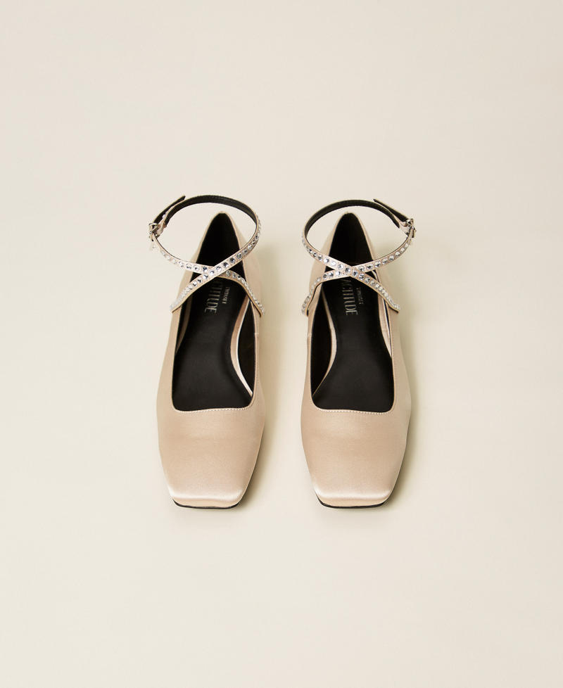 Ballerines en tissu avec strass Beige « Crystal Sand » Femme 252ACP012_12610_04