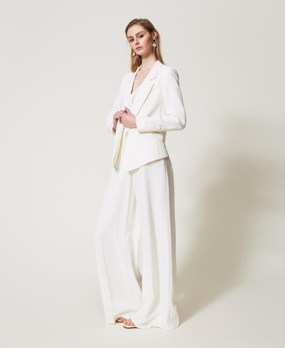 Blazer with rounded bottom hem Sugar White Woman 251TT2300_00632_02