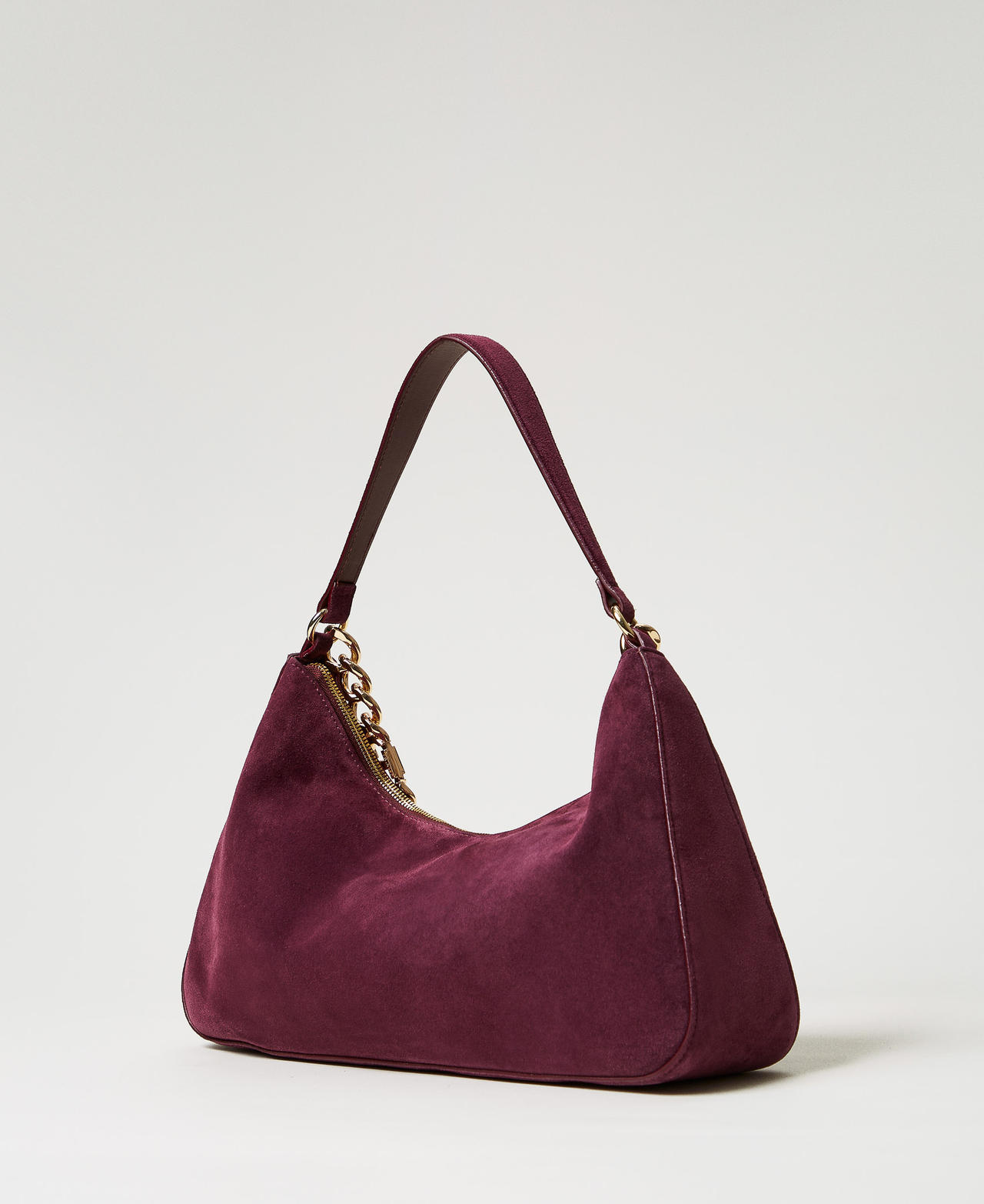 'Liliane' medium suede bag “Wine tasting” Purple Woman 252TB7162_05609_02
