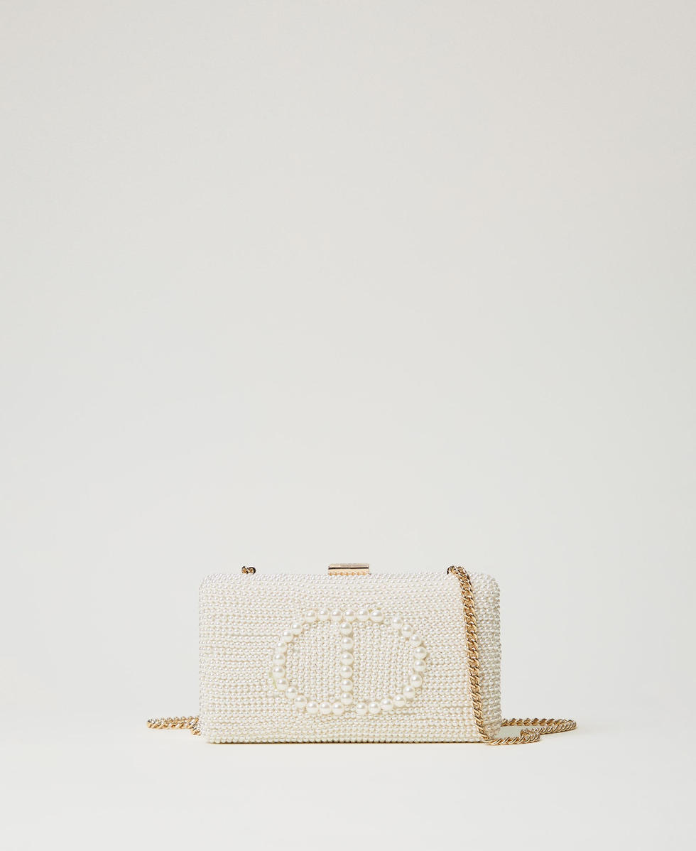 Clutch con perle e Oval T