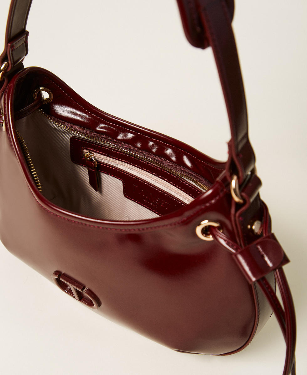 Borsa hobo 'Glossy' con stringhe