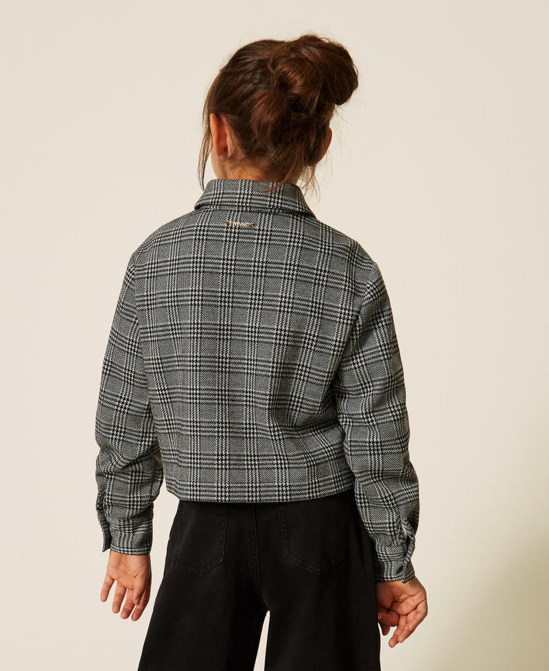 Glen plaid shirt "Snow" White/Black Glen Plaid Girl 262GJ2100_13817_03