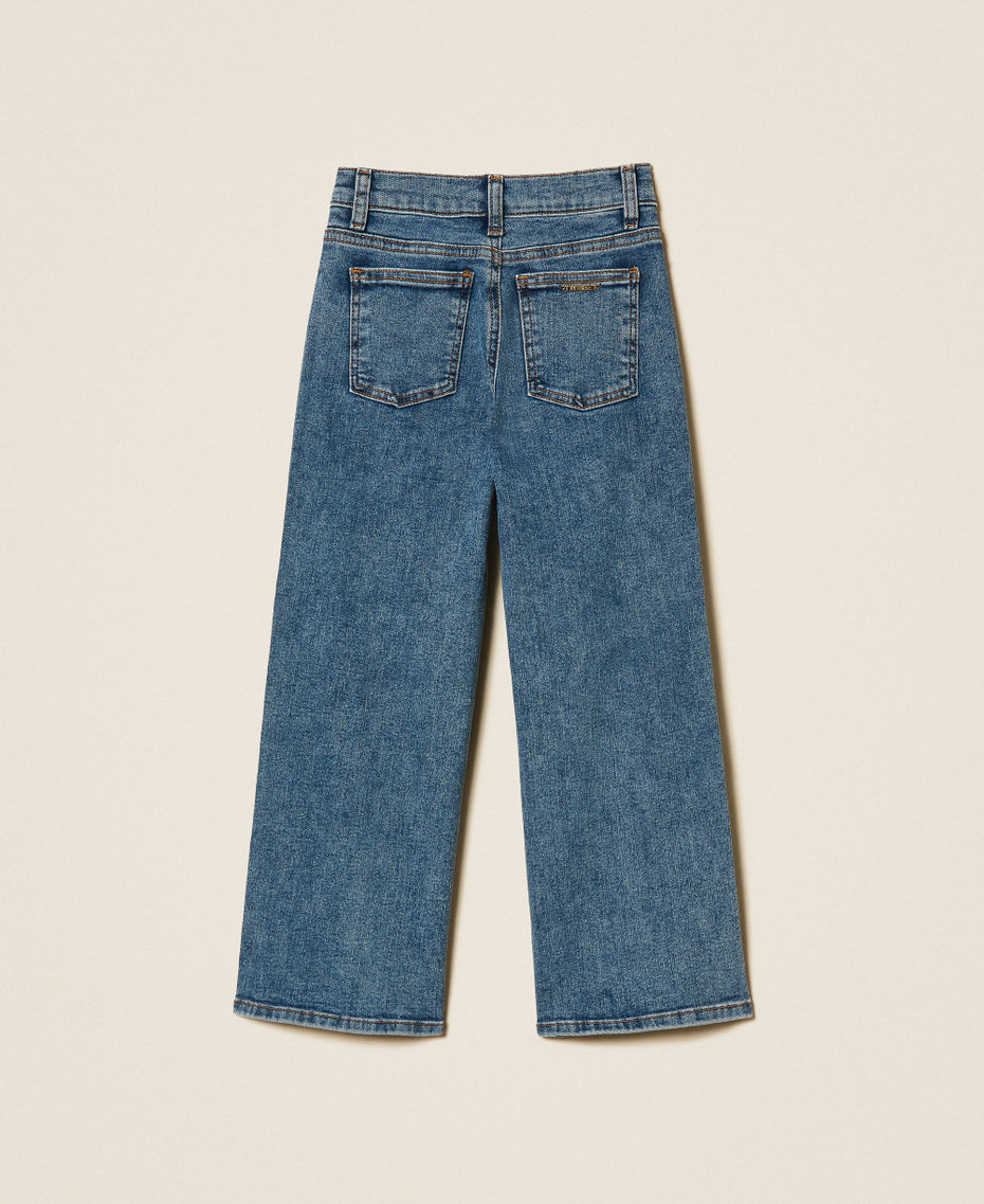 Jeans cinque tasche con borchie Blue Denim Medium Bambina 261GJ2122_13321_S1