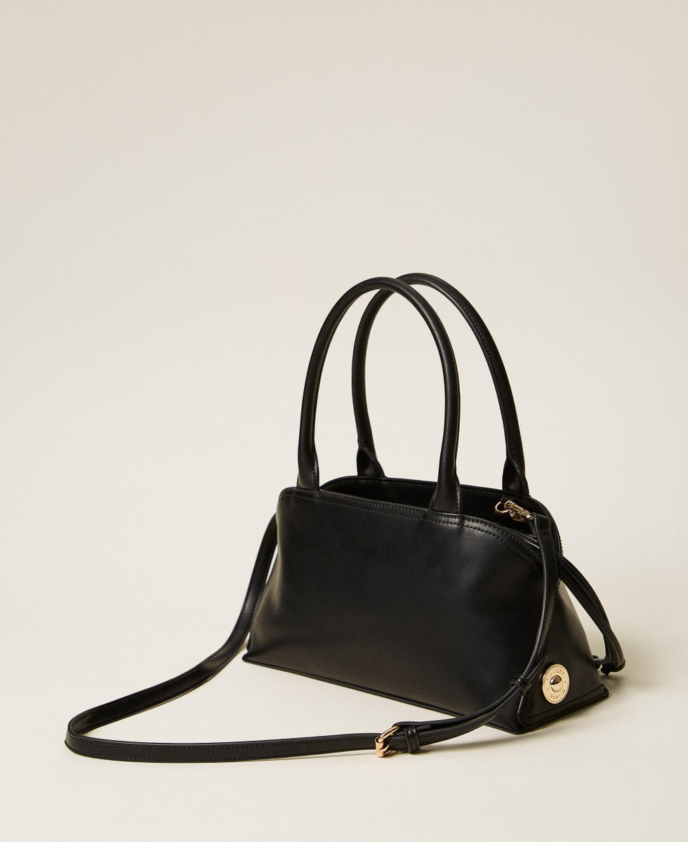 Bowler bag with printed clutch Black Woman 261TD8141_00006_03