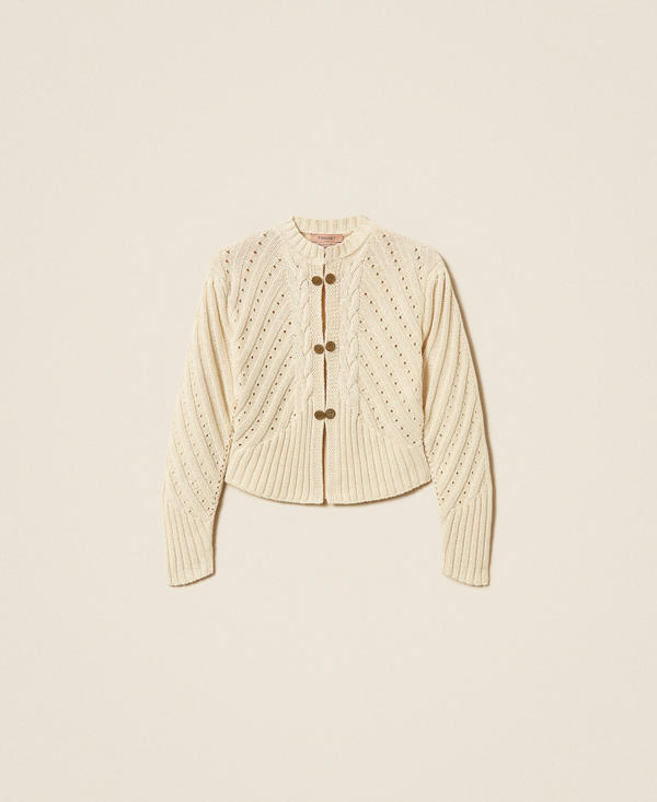 Cable knit cardigan