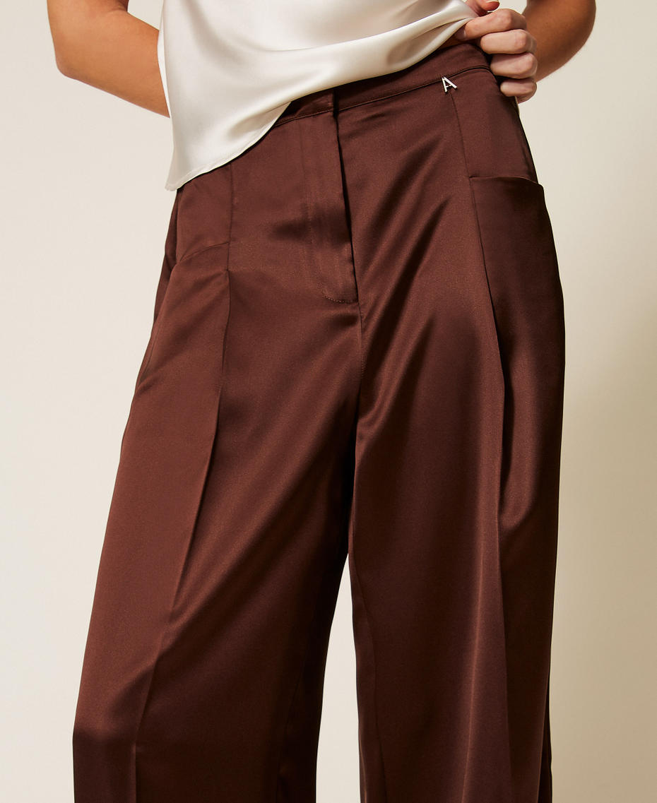 Satin palazzo trousers Chocolate Lab Woman 261AP2254_10780_04