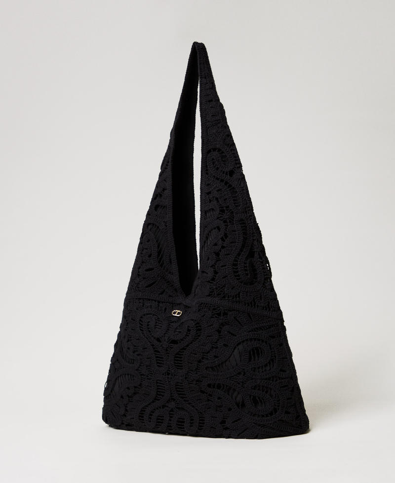 Besace « Ventotene » au crochet Noir Femme 251TS8040_00006_01