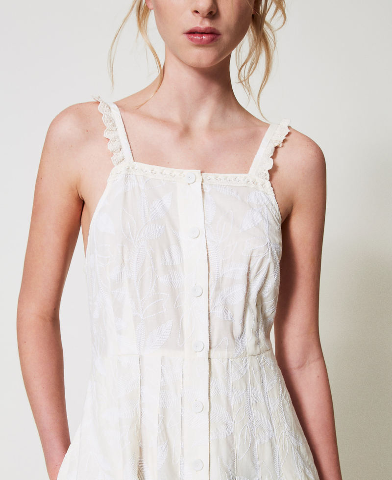 Long muslin dress with embroidery Sugar White Woman 251AP2520_00632_03
