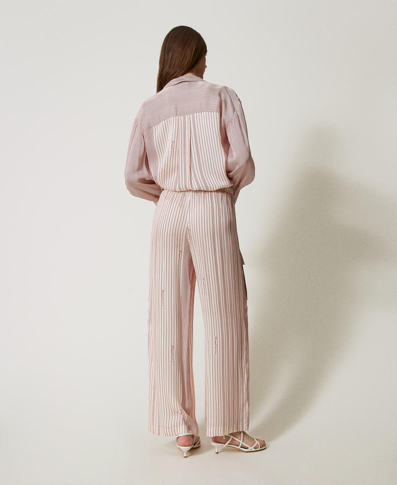 Satin palazzo trousers Funny Stripes Dark Love Potion Woman 251AP2200_12245_03