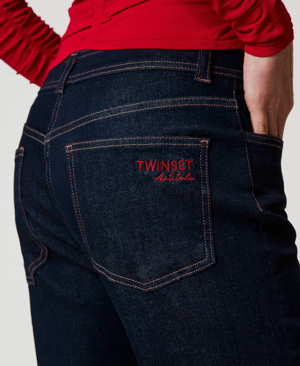 Jean cropped avec revers Denim Rinse Femme 251AP2352_06295_04