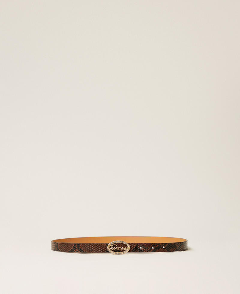 Gürtel mit Animal-Print und Schnalle Pythonprint „Land“ Frau 252TA404A_12686_01