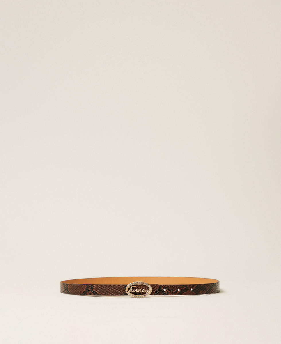 Cintur&oacute;n con animal print y hebilla Estampado Pit&oacute;n Land Mujer 252TA404A_12686_01