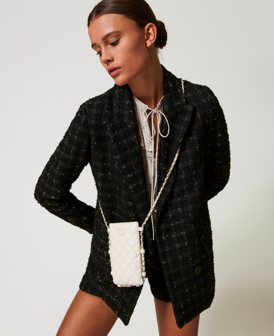 Portacellulare trapuntato con Oval T