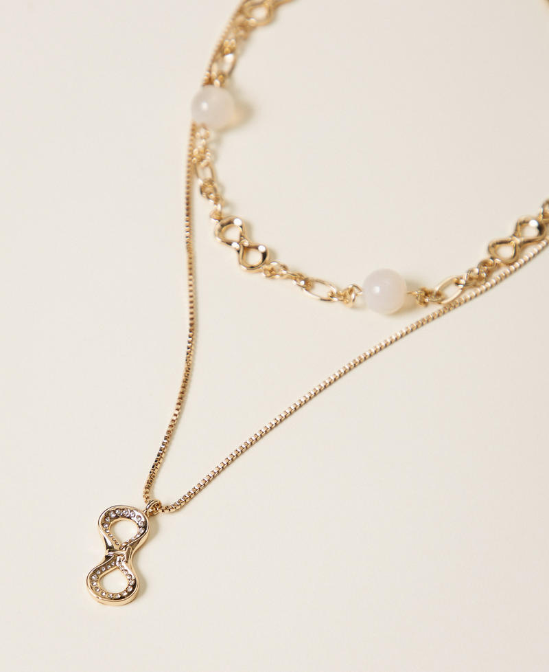 Collana a doppio giro con logo New Gold Donna 261TA4430_10630_02